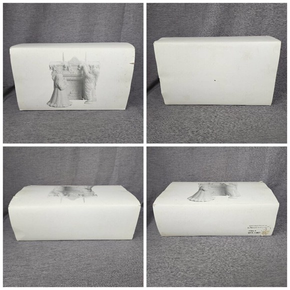 Dept 56 White Bisque Decorating The Mantel 7791-7 Hanging Christmas Stockings - Picture 9 of 10